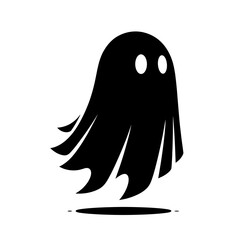 Floating cartoon ghost with wide eyes