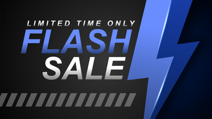 Flash sale shopping poster or banner with flash icon design. vector illustration