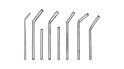 Stainless Steel Straw line art eco friendly