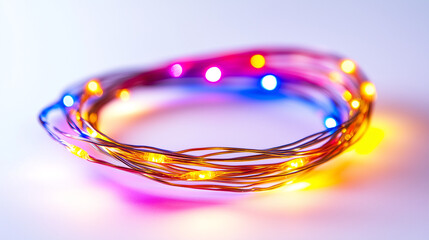 Colorful Christmas lights symbolize festive joy and warmth.