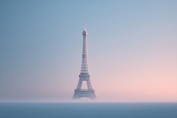 Fototapeta premium minimalistic photo capturing essence of france through symbol or landmark with ample copy space