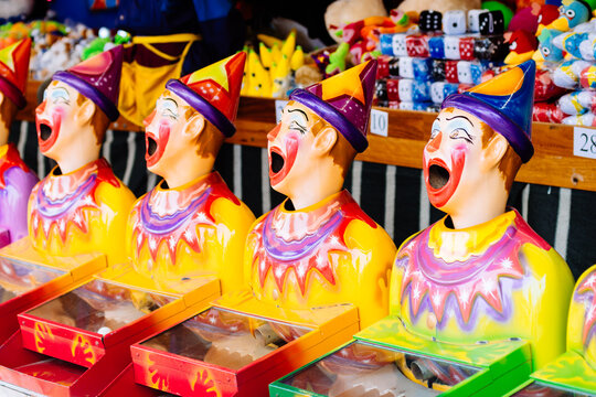 clown ball game at a fun fair