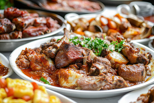 Rich and Flavorful Kenyan Nyama Choma Feast with Garnishes