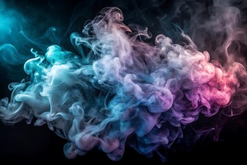 Cloud of smoke with blue, purple, and pink colors