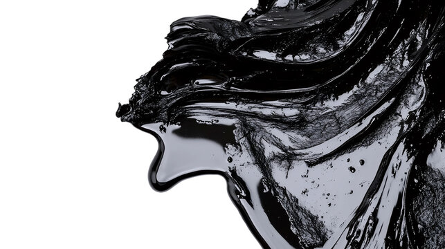 Glossy Coal Tar Pitch in Close-Up