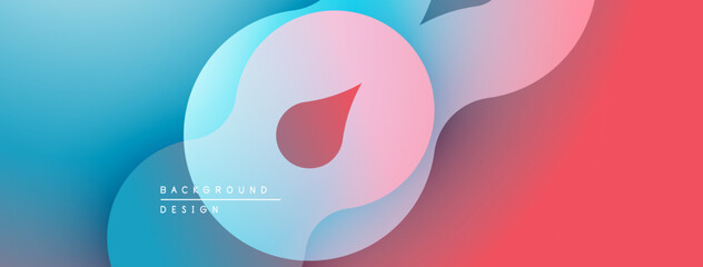 Abstract fluid shapes, vibrant colors blend. Gradient background creates modern design. Soft curves, smooth transitions dominate composition.