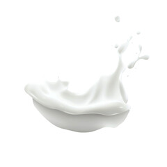 Fototapeta premium Creamy white liquid splash isolated on white background dynamic flow design element