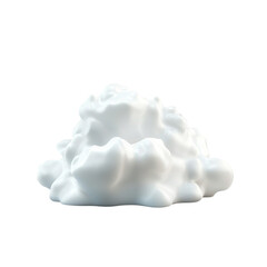 Fluffy white cream texture isolated on white background