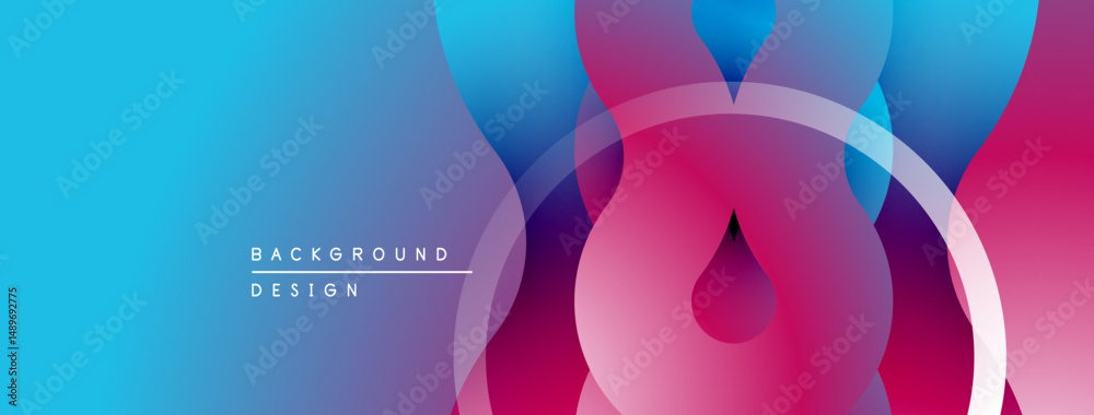 Aufkleber Abstract gradient background. Vivid blues transition to pinks, purples. Overlapping circles create dynamic visual effect. Modern design element.