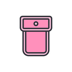 Vivid Pink Rectangular Pouch With A Flap On A Transparent Background