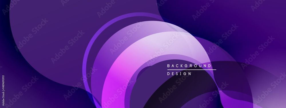 Poster abstract purple design features flowing shapes, gradients. modern aesthetic, suitable for background