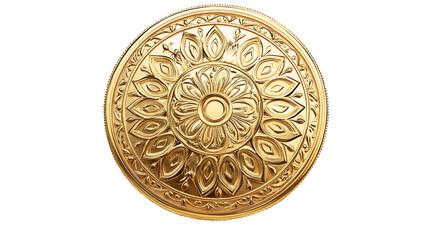 Fototapeta premium Elegant Gold Coin with Detailed Patterns