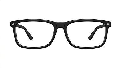 Fototapeta premium Isolated Black Framed Glasses Illustration on White Background for Eye Care