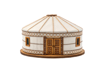 PNG Traditional mongolian yurt model with detailed design and craftsmanship