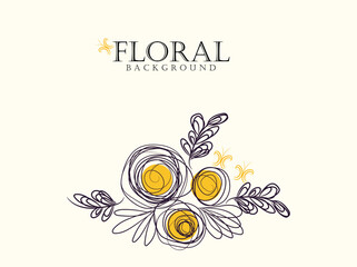Elegant Abstract Floral Background with Yellow and Purple Accents