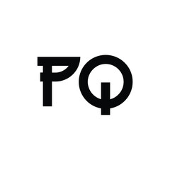PQ monogram logo design letter text name symbol monochrome logotype alphabet character simple logo