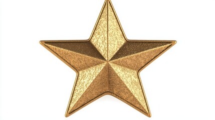 Obraz premium Golden Star Shining Brightly Against White Background