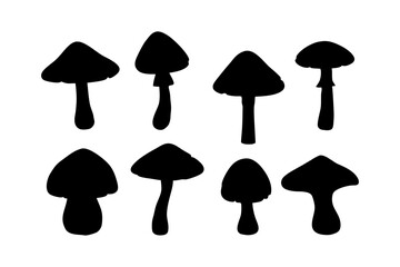 Mushroom silhouette vector illustration
