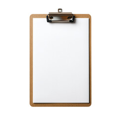 Blank clipboard with white paper ready for notes or drawing
