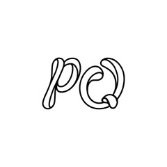 PQ monogram logo design letter text name symbol monochrome logotype alphabet character simple logo