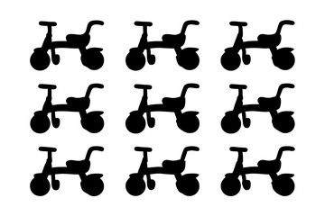Classic children?s tricycle toy silhouette vector illustration
