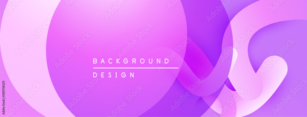 Fototapete Abstract purple background. Overlapping circles create dynamic, modern visual effect. Soft gradients provide smooth transitions.