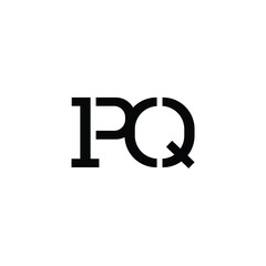 PQ monogram logo design letter text name symbol monochrome logotype alphabet character simple logo