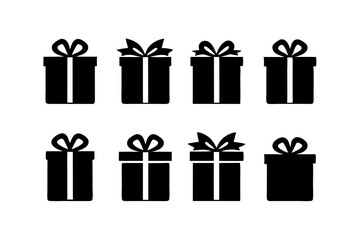 Gift box silhouette vector illustration