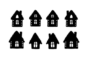 Gingerbread house silhouette vector illustration