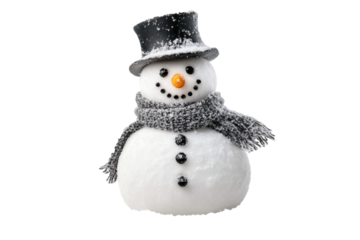 Charming Snowman in Top Hat and Scarf Winter Holiday Festive Season Greeting Card