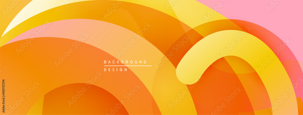 Aufkleber abstract fluid shapes, warm color palette. orange, yellow, pink gradients create dynamic composition