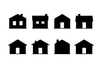 Fototapeta premium Modern house silhouette vector illustration