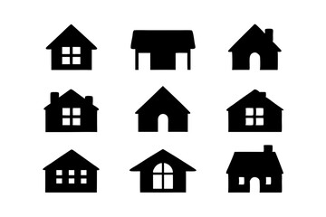 Fototapeta premium Modern house silhouette vector illustration