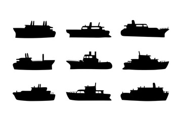Obraz premium Riverboat silhouette vector illustration