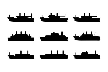 Obraz premium Riverboat silhouette vector illustration