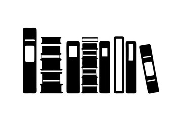 Stack of books silhouette vector illustration