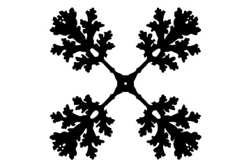 Symmetrical oak branch tree silhouette vector illustration