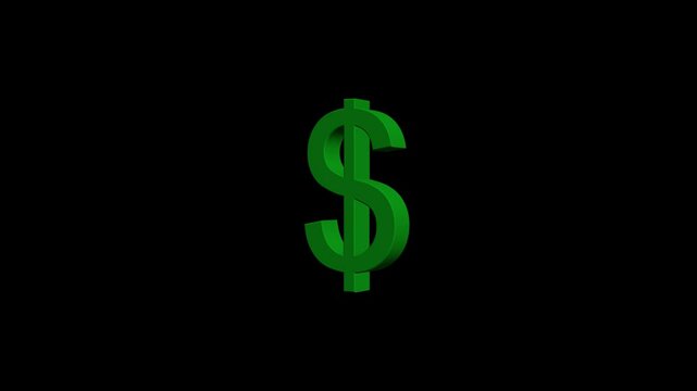 Doller 3d icon animation transparent background . 3D  Doller symbol icon isolated on white background, doller vector icon illustration Doller vector set.