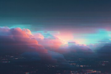 abstract glitch art design with vibrant colors showcasing digital distortion effects and pixelation