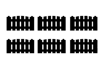 Wooden fence with a semicircular top gate silhouette vector illustration