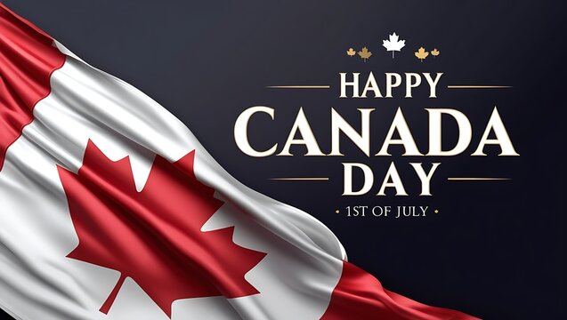 Celebrate Canada Day in Styl, Festive Red and White Canadian Flag with Patriotic Greeting for July 1st