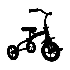 Classic children tricycle toy vector illustration
