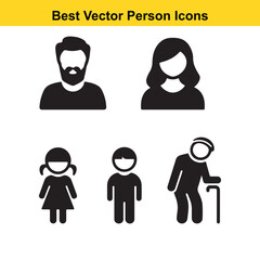 Minimal Vector Avatar Silhouettes of Diverse People Faces and Hairstyles
