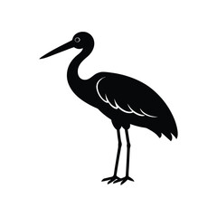 Obraz premium Flat and Minimal Jabiru Bird icon vector illustration isolated on white background 