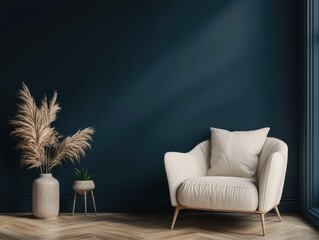 A white chair and other decor on display