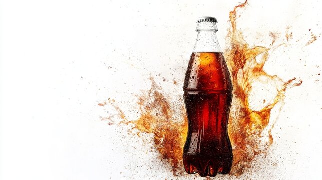 Coke bottle. On a white background.
