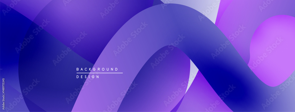 Aufkleber abstract fluid shapes overlap, creating vibrant purple gradients. modern design evokes movement, dep