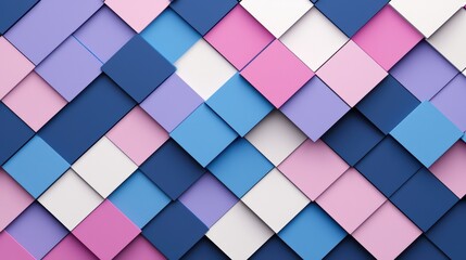 Colorful Geometric Pattern with Squares in Pink and Blue Shades