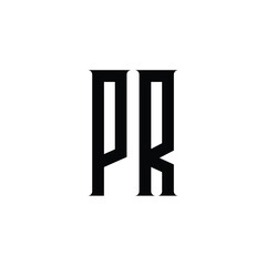 PR monogram logo design letter text name symbol monochrome logotype alphabet character simple logo