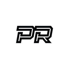 PR monogram logo design letter text name symbol monochrome logotype alphabet character simple logo